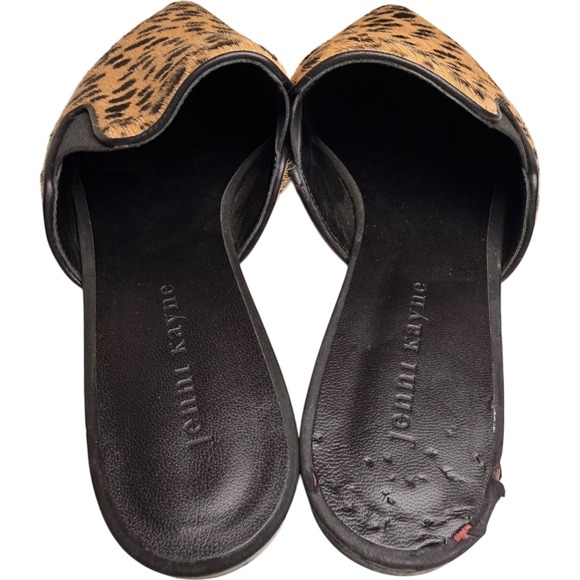 Jenni Kayne Leopard Print Calf Hair Pointed Toe Mules Women Sz 38 Quiet Luxury - Picture 10 of 12